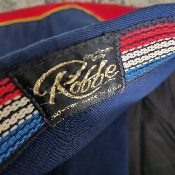ROFFE Navy And Red Stretch Ski Snow Pant Vintage Zip Ankles - Picture 8 of 13